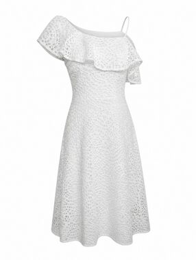 Lilly Pulitzer Callisto One-Shoulder Lace Dress  Resort White Sea Urchin Size 4